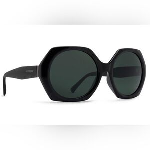 (SOLD) VON ZIPPER Buelah oversized geometric women’s sunglasses w/ case in black